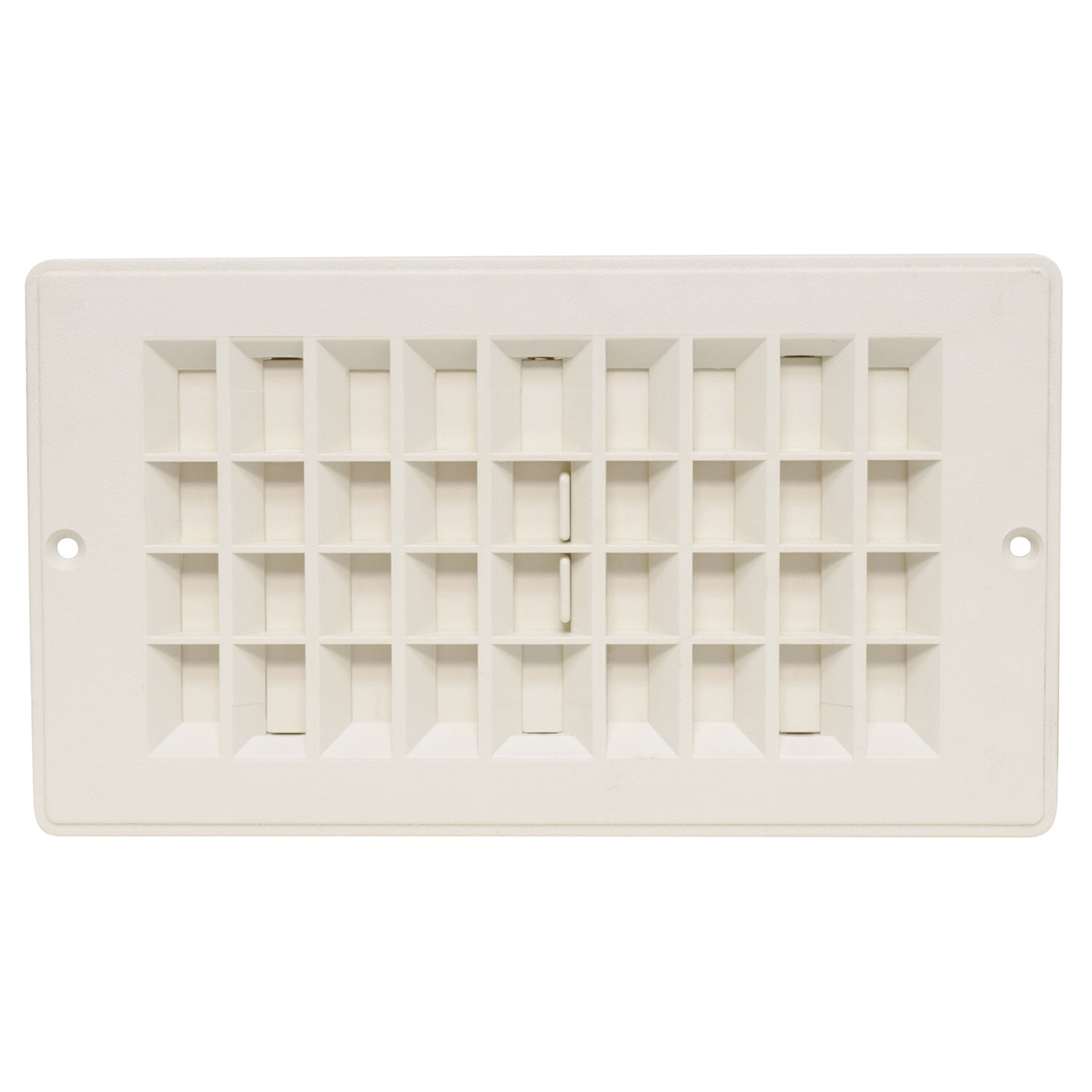 Valterra A10-3364VP Dampered Heating and A/C Floor Register - 4" x 8" O.D., Off-White