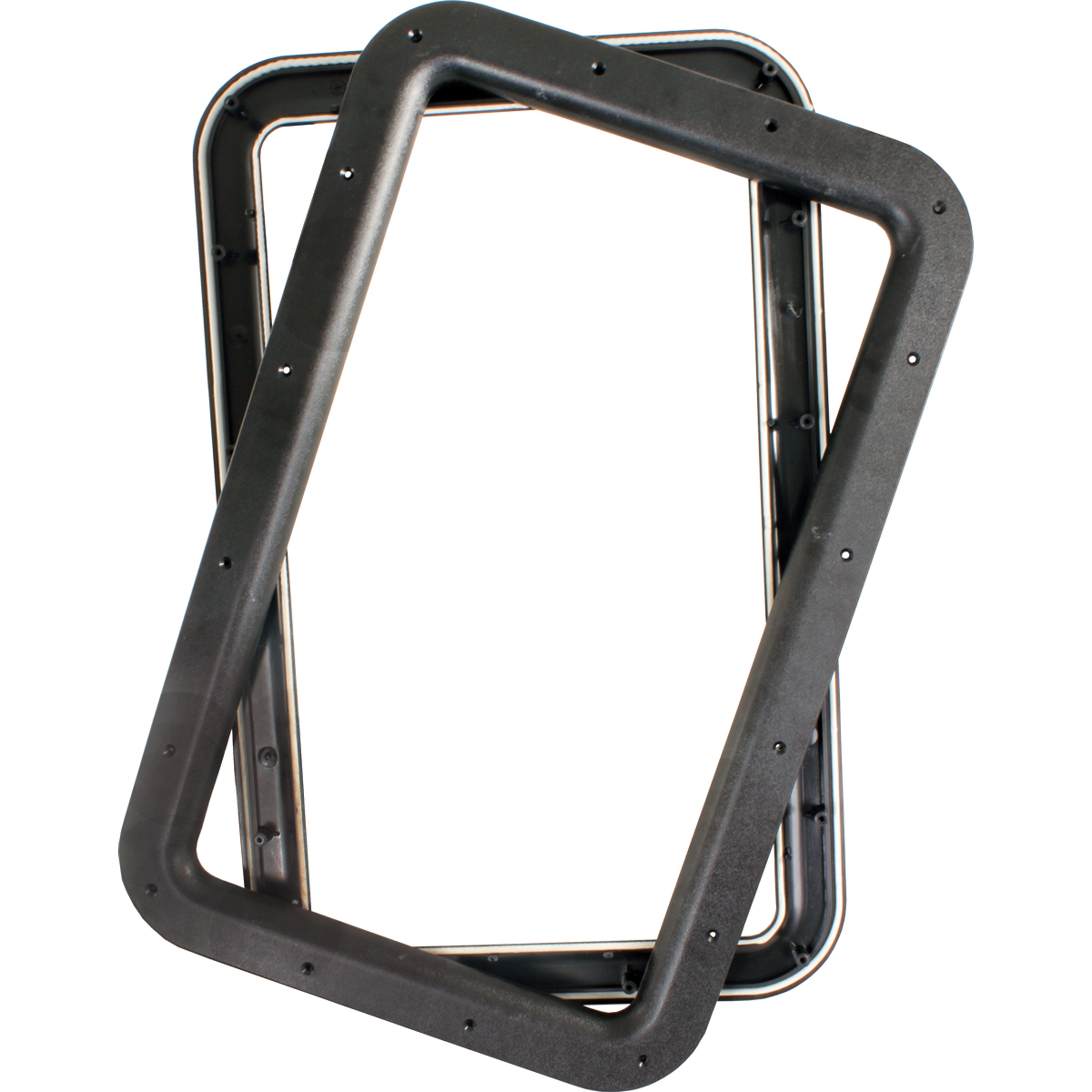 JR Products 11021 Deluxe RV Entry Door Window Frame Set - Black