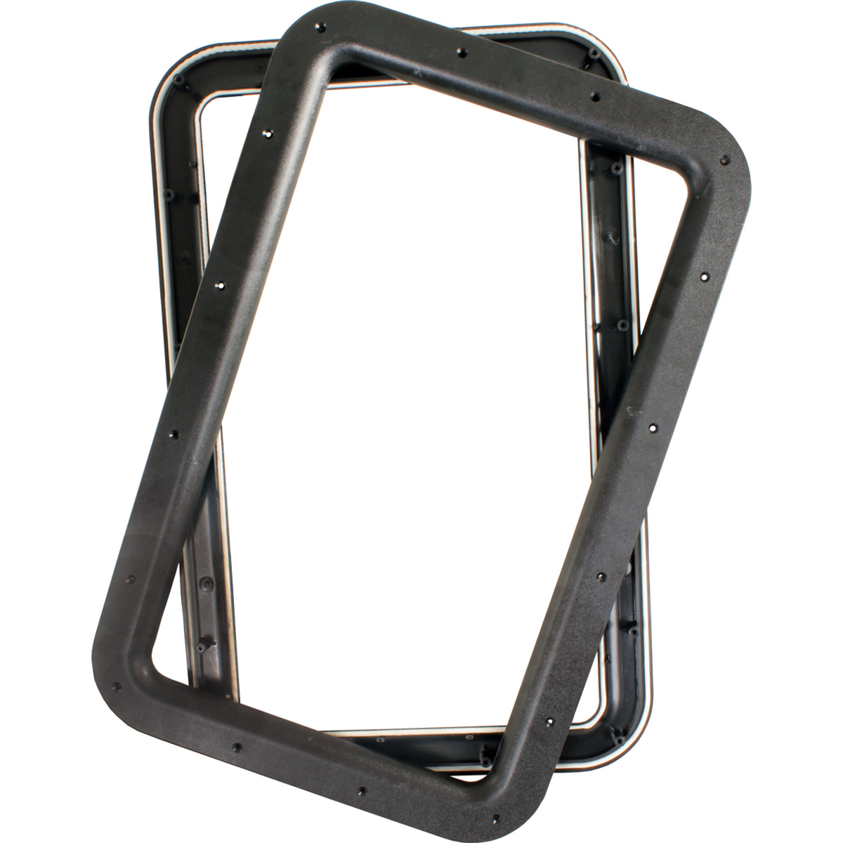 JR Products 11021 Deluxe RV Entry Door Window Frame Set - Black