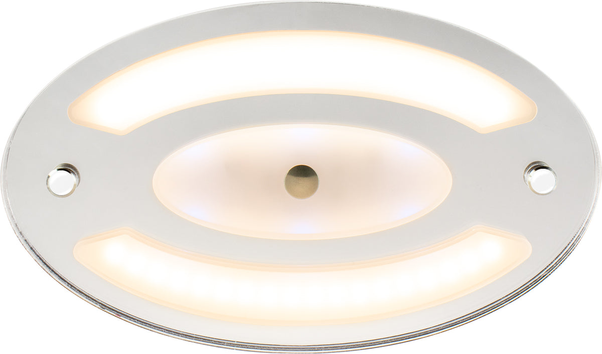 Sea-Dog 401845-3 LED Oval Mirror Light 300 Lumen Touch On/Off/Dim - White/Blue