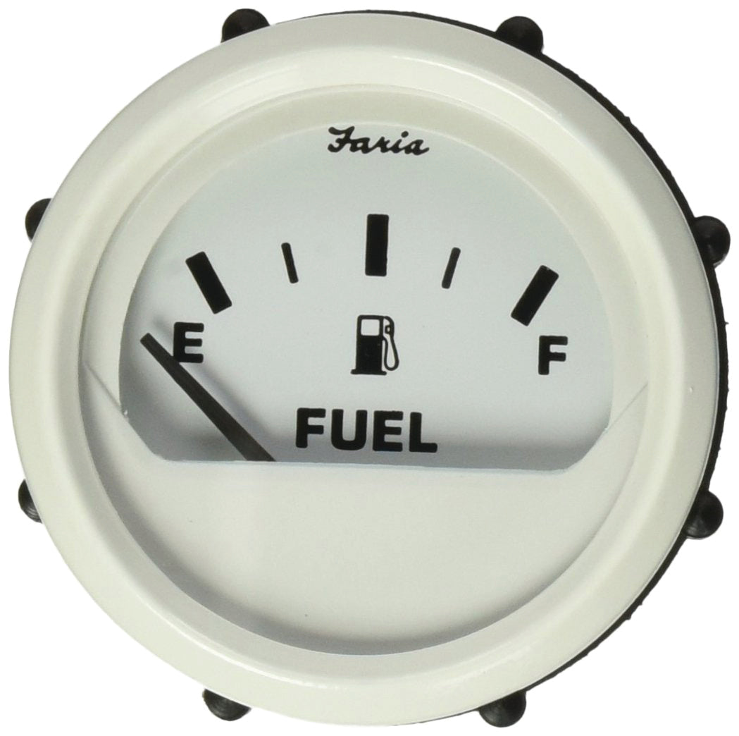 Faria 13101 Dress Fuel Level Gauge (E-1/2-F) - 2", White