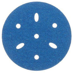 3M 36177 Hookit 321U Blue Sandpaper 6" Disc - 220 Grade Multi-Hole, 50/Bx