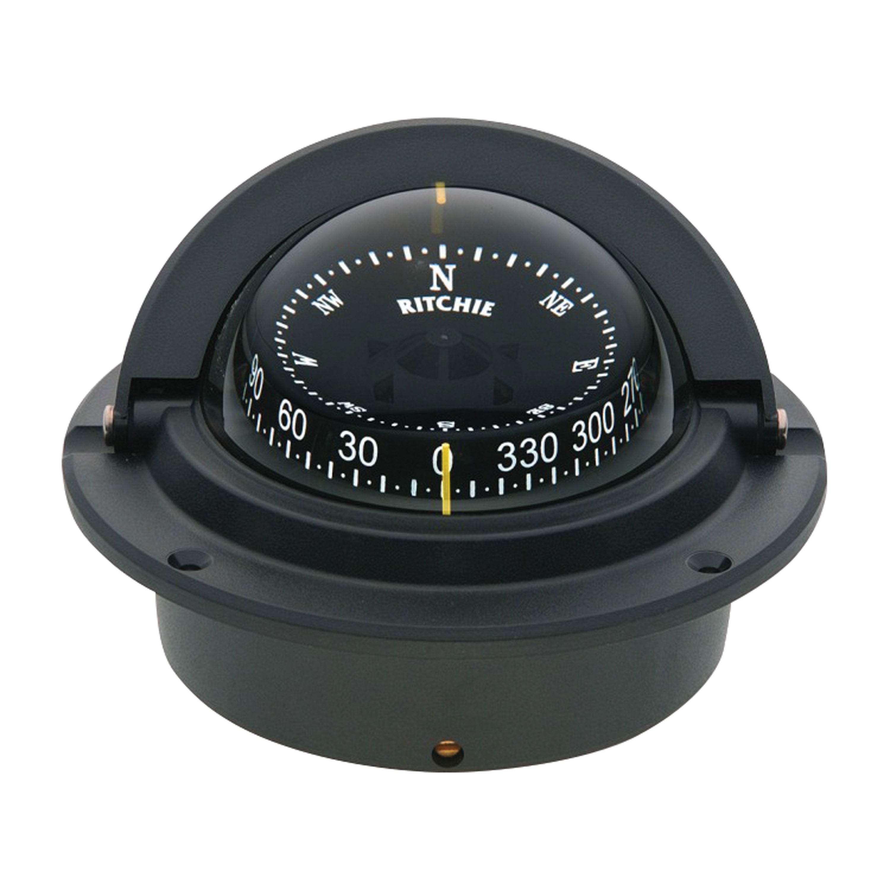 Ritchie Navigation F-83 Voyager Flush Mount Compass - CombiDial, Black with Black Dial