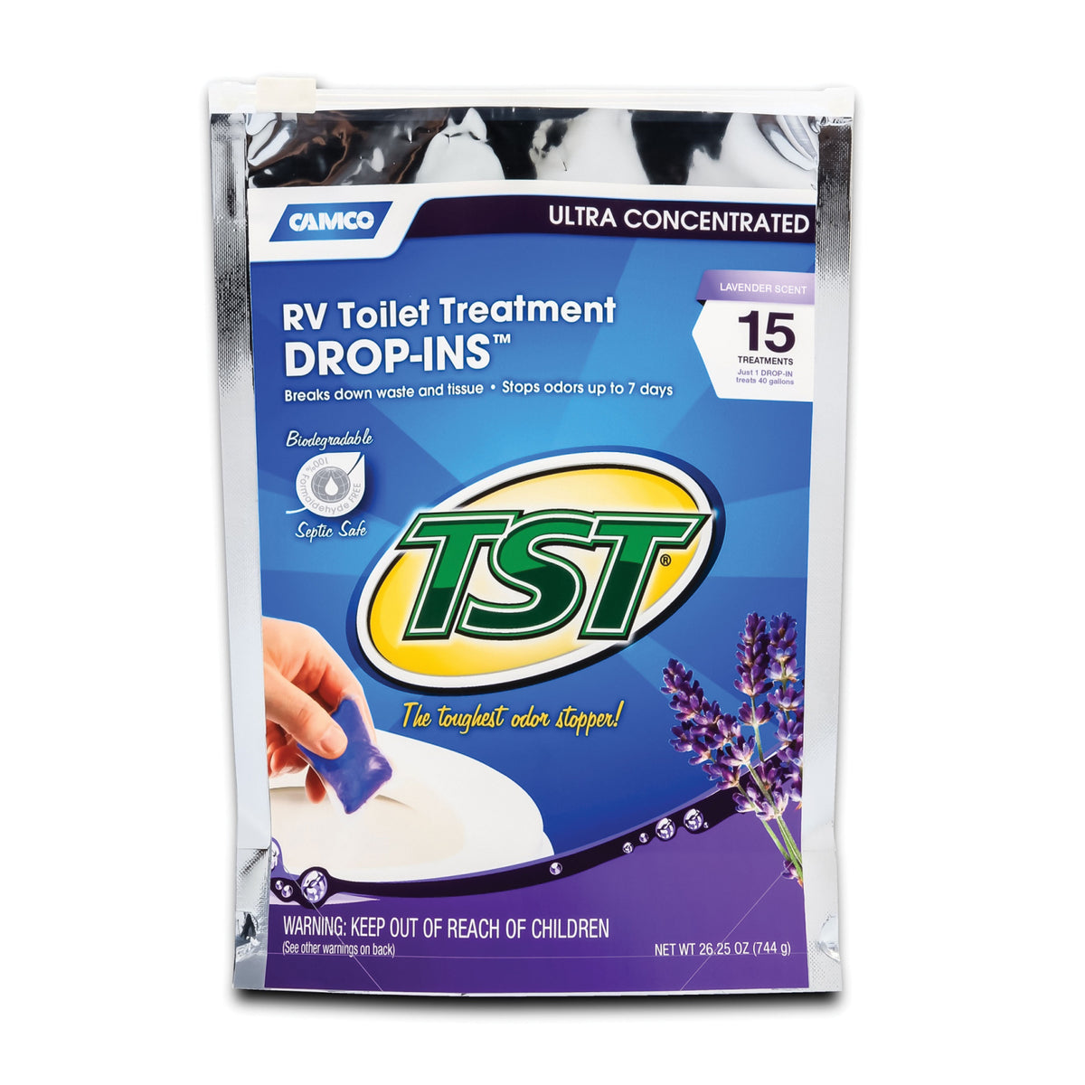Camco 41559 Tst Lavender Holding Tank Treatment - Drop-Ins, 15 Pack