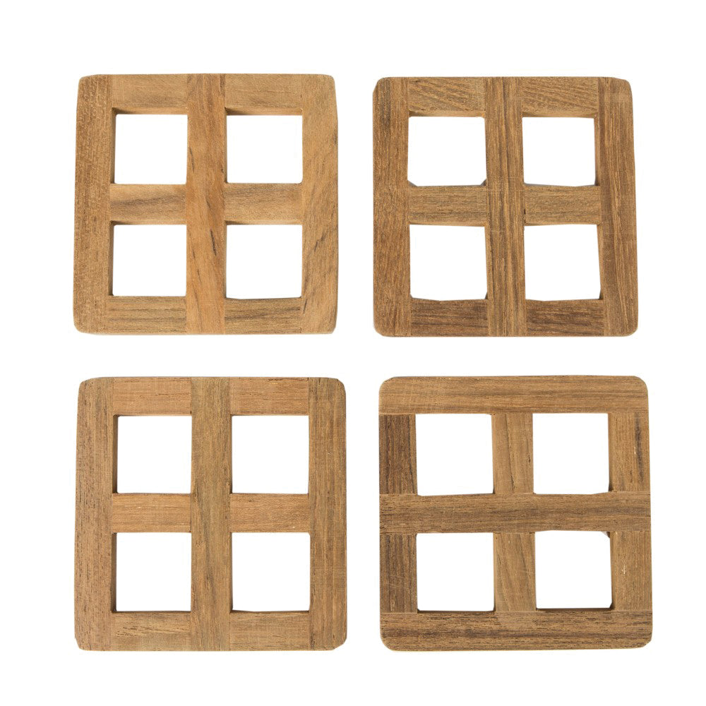 Whitecap 60193 Teak Four Piece Coaster Set