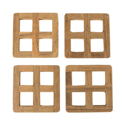 Whitecap 60193 Teak Four Piece Coaster Set