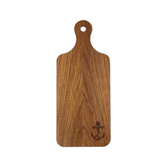 Whitecap 60763ANCC Chef's Collection Teak Small Charcuterie Board with Anchor