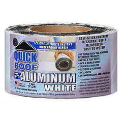Cofair Products WQR325 Quick Roof Pro Aluminum Surface Tape White - 3" x 25'