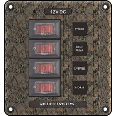 Blue Sea Systems 4323-BSS Panel Switch H2O CB 4POS CAMO