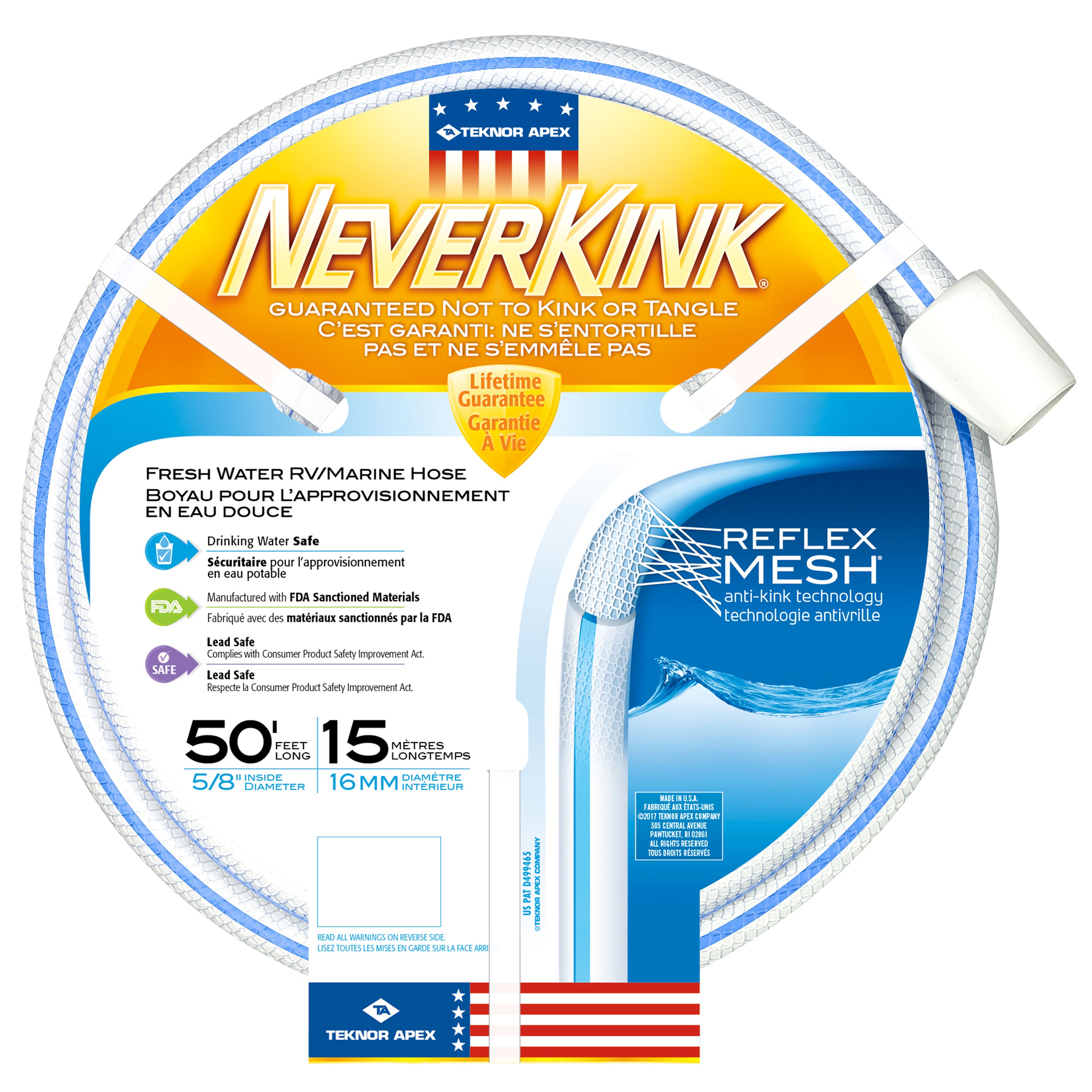 Teknor Apex 8602-75 NeverKink RV/Marine Hose - 5/8" x 75', White