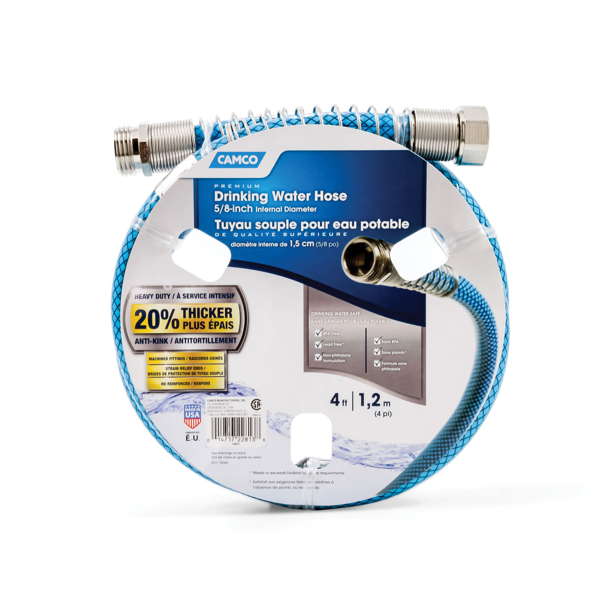 Camco 22813 Fresh Water Hose 5/8" X 4' Premium