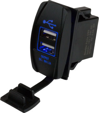 Sea-Dog 426520-1 Double USB Rocker Switch-Style Power Socket