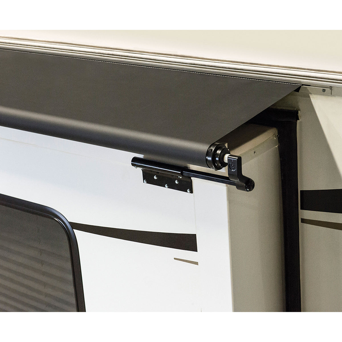 Lippert V000231482 Solera Black Awning Slider with Black Weatherguard - 72"