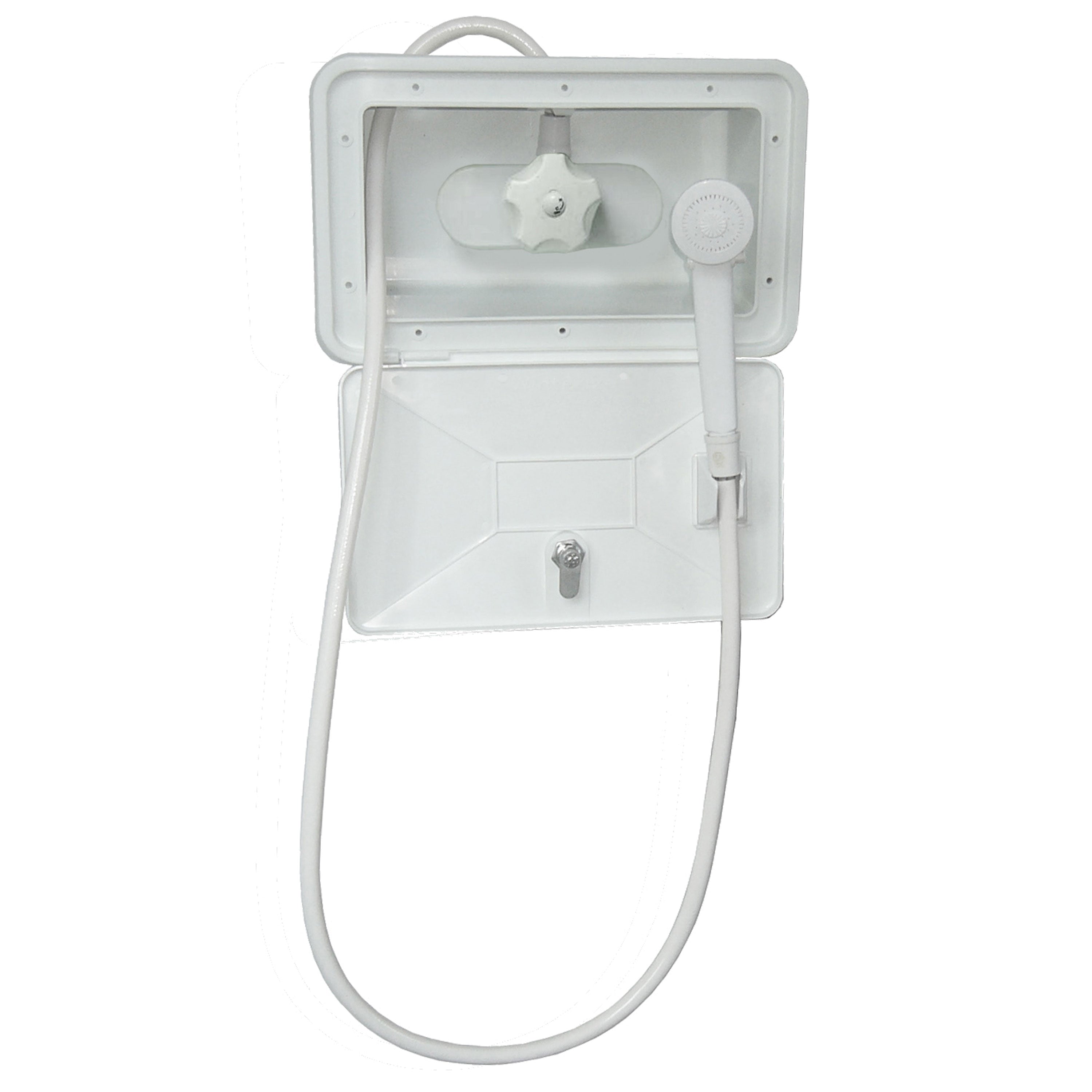 Empire Brass SHWRBOX-1-WHT RV Single Lever Exterior Shower Box Kit - White