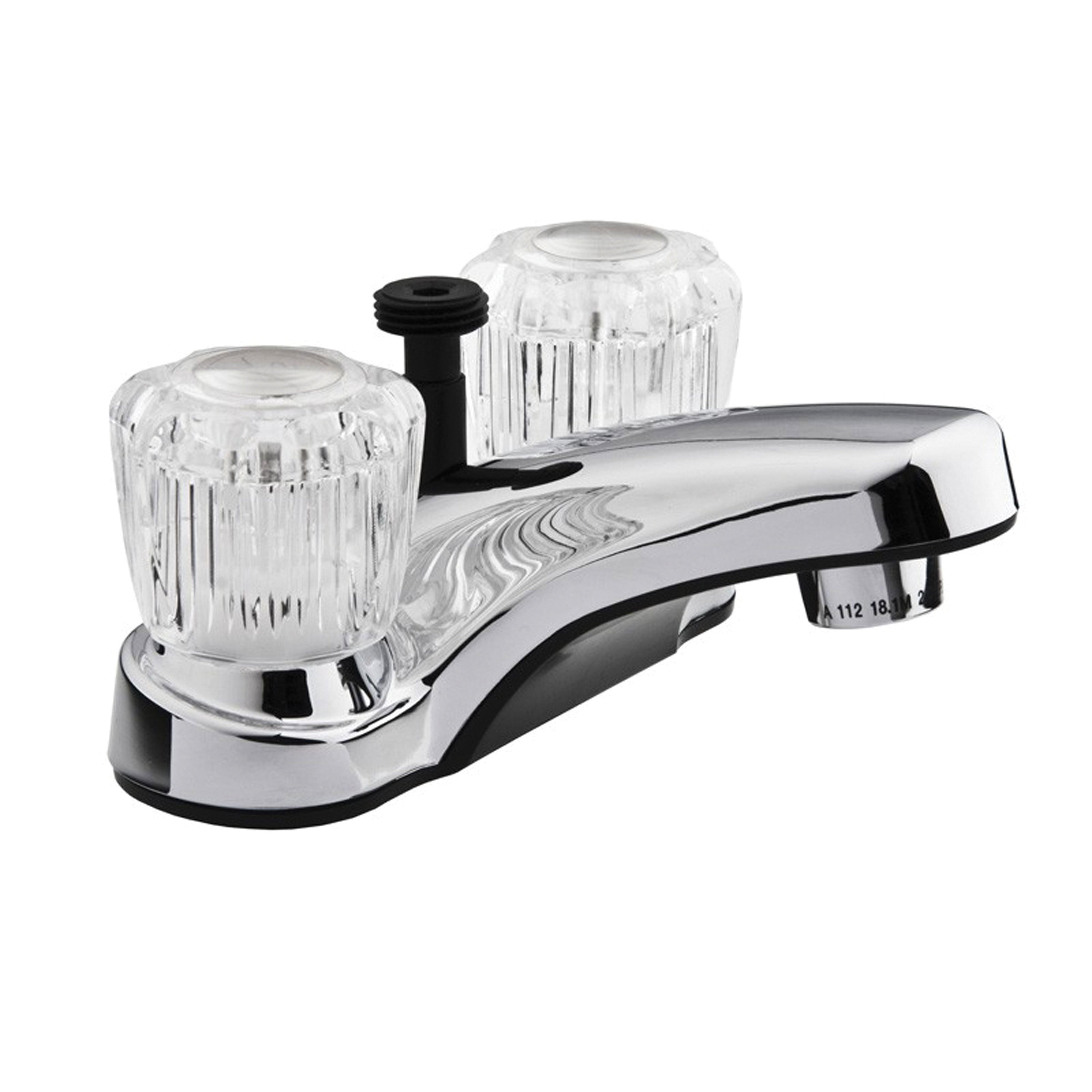 Dura Faucet Non-Metallic RV Lavatory Faucet with Diverter and Acrylic Knobs - Polished Chrome