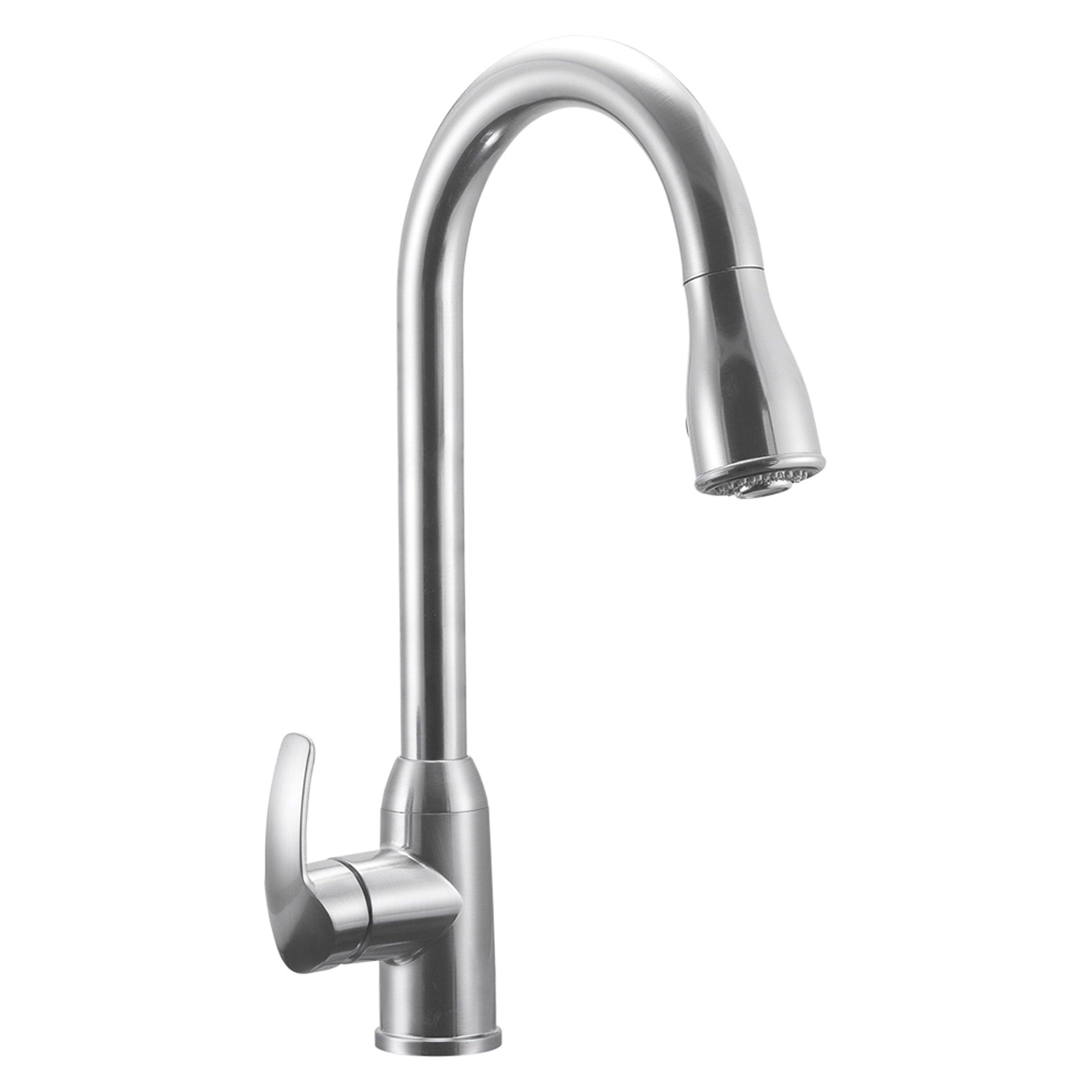 Dura Faucet Single Handle Pull-Down RV Kitchen Faucet - Satin Nickel