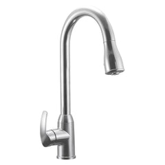 Dura Faucet Single Handle Pull-Down RV Kitchen Faucet - Satin Nickel