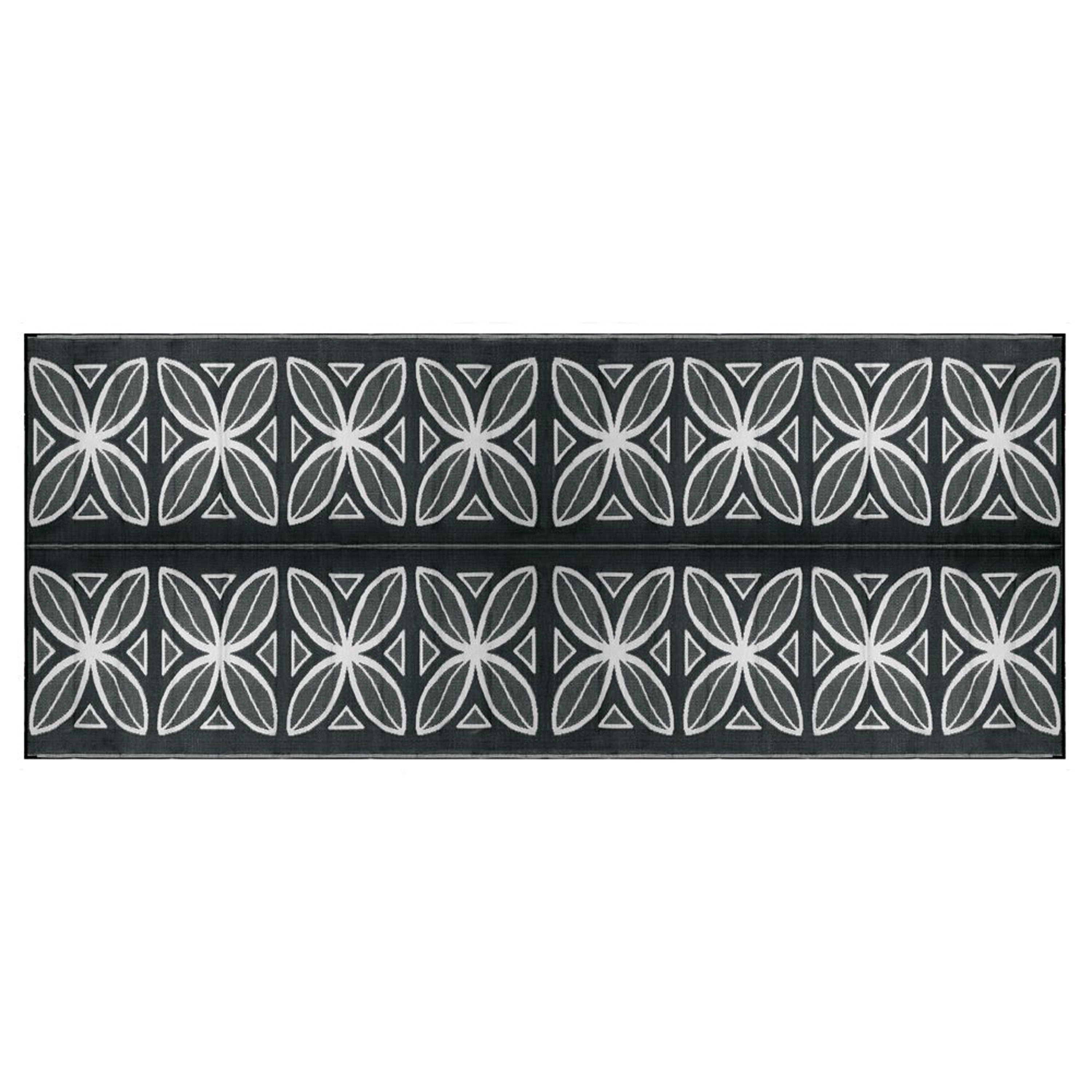 Camco 42833 Botanical Awning Leisure Mat - Charcoal 8' x 20'