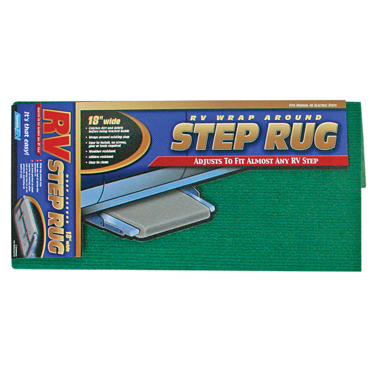 Camco 42923 18" RV Step Rug - Green