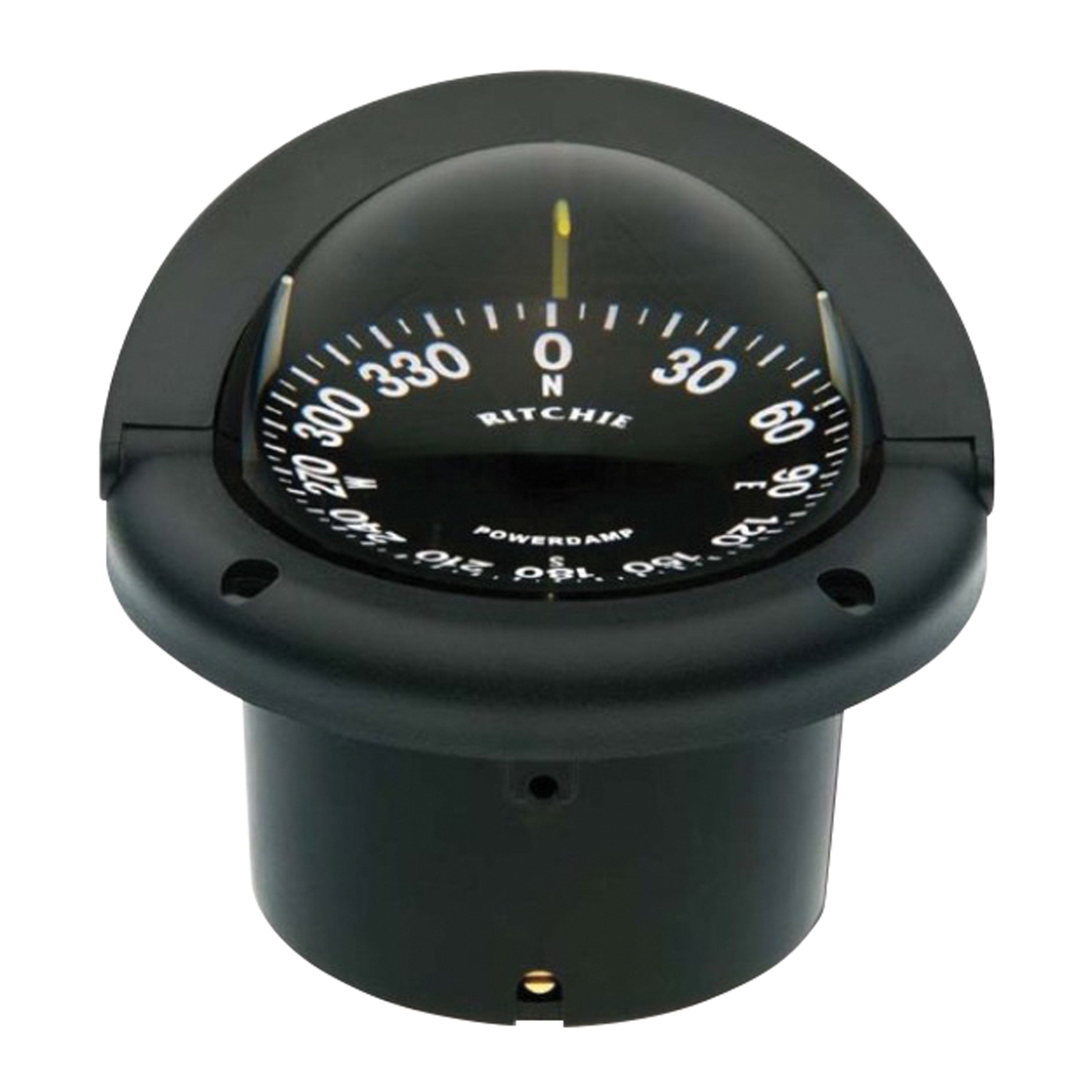 Ritchie Navigation HF-742 Helmsman Flush Mount Compass - Flat Dial, Black with Black Dial