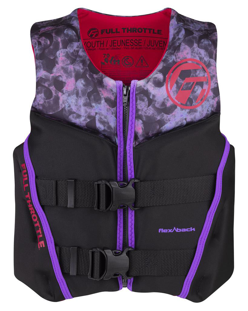 Full Throttle 142500-105-002-22 Youth Rapid-Dry Flex-Back Life Jacket - Pink