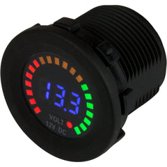 Sea-Dog 421617-1 Rainbow Display Digital Voltagemeter - 12VDC