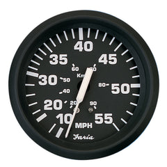 Faria 32810 Euro Speedometer (55 MPH) Pitot - 4", Black