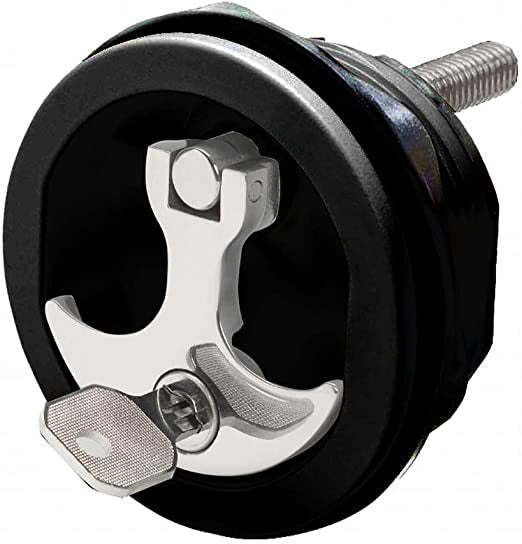 Whitecap S-9415BC Zamac/Nylon Locking Compression Handle - Black, 3" O.D.