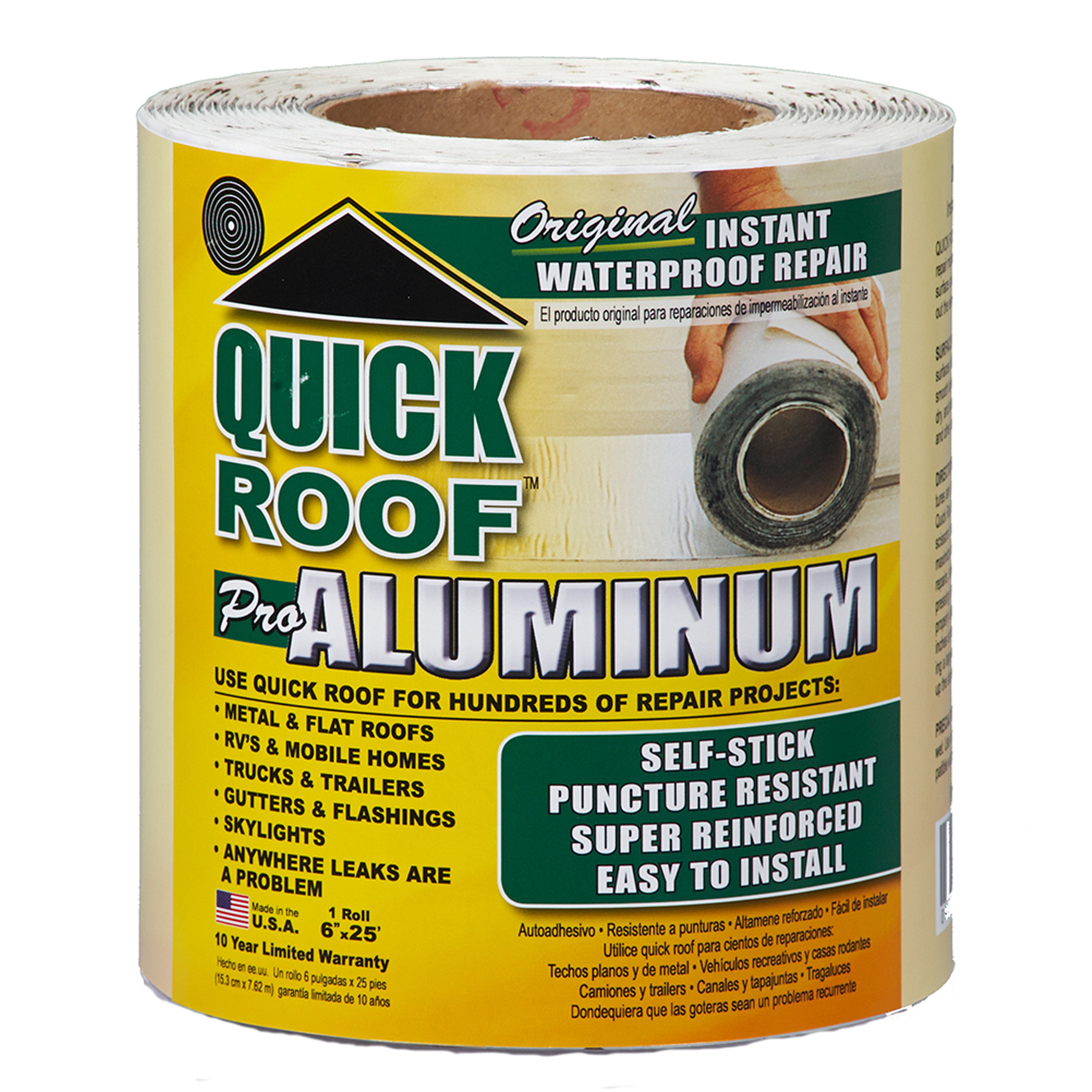Cofair Products QR625 Quick Roof Pro Aluminum Waterproof Repair Tape - 6" x 25'