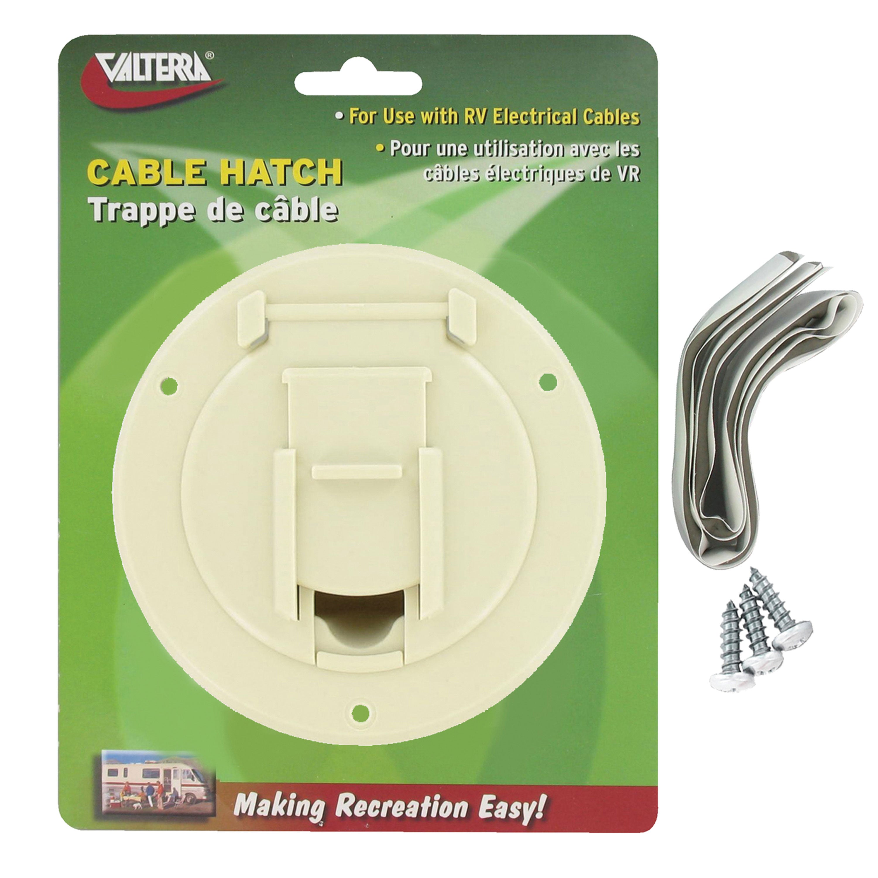 Valterra A10-2141VP Small Round Cord Hatch - Colonial White