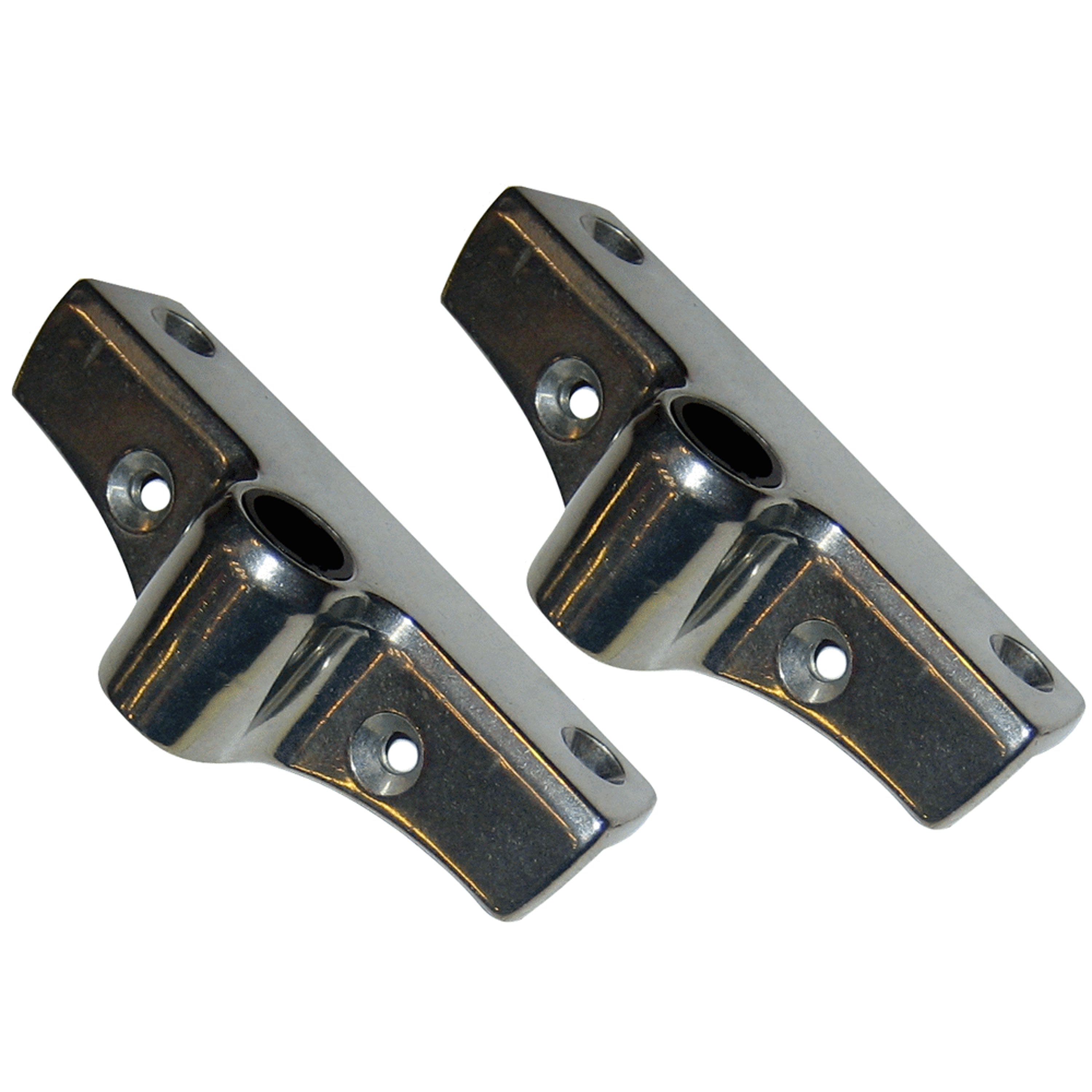 Perko 1186DP0ZNC Edge-Mount Rowlock Sockets - 4" Length x 7/8" Width x 1-1/8" Depth, Pair