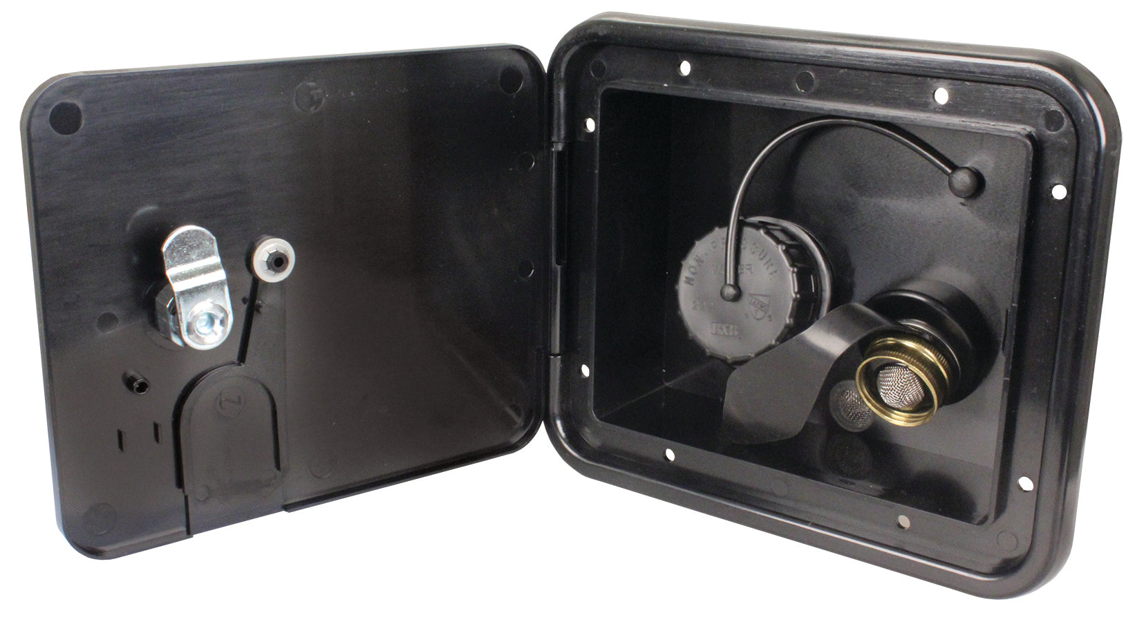 Thetford 94255 City/Gravity Water Center with Keyed Entry and Brass Check Valve - Black