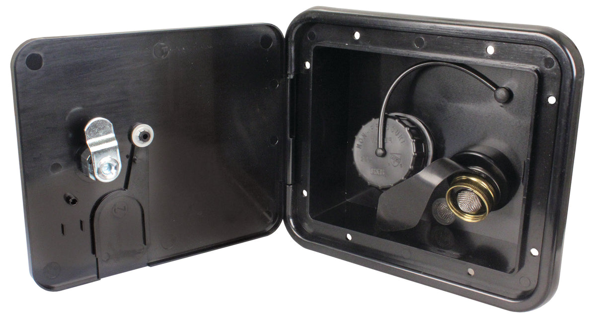 Thetford 94255 City/Gravity Water Center with Keyed Entry and Brass Check Valve - Black