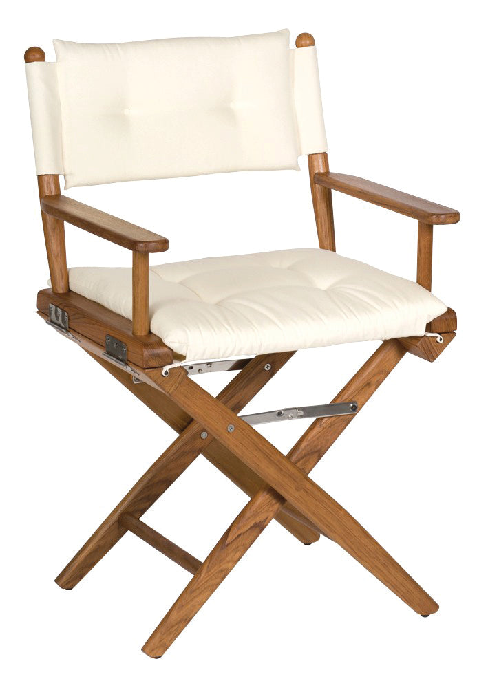 Whitecap 61043 Teak Director's Chair with Cream Cushion 18"