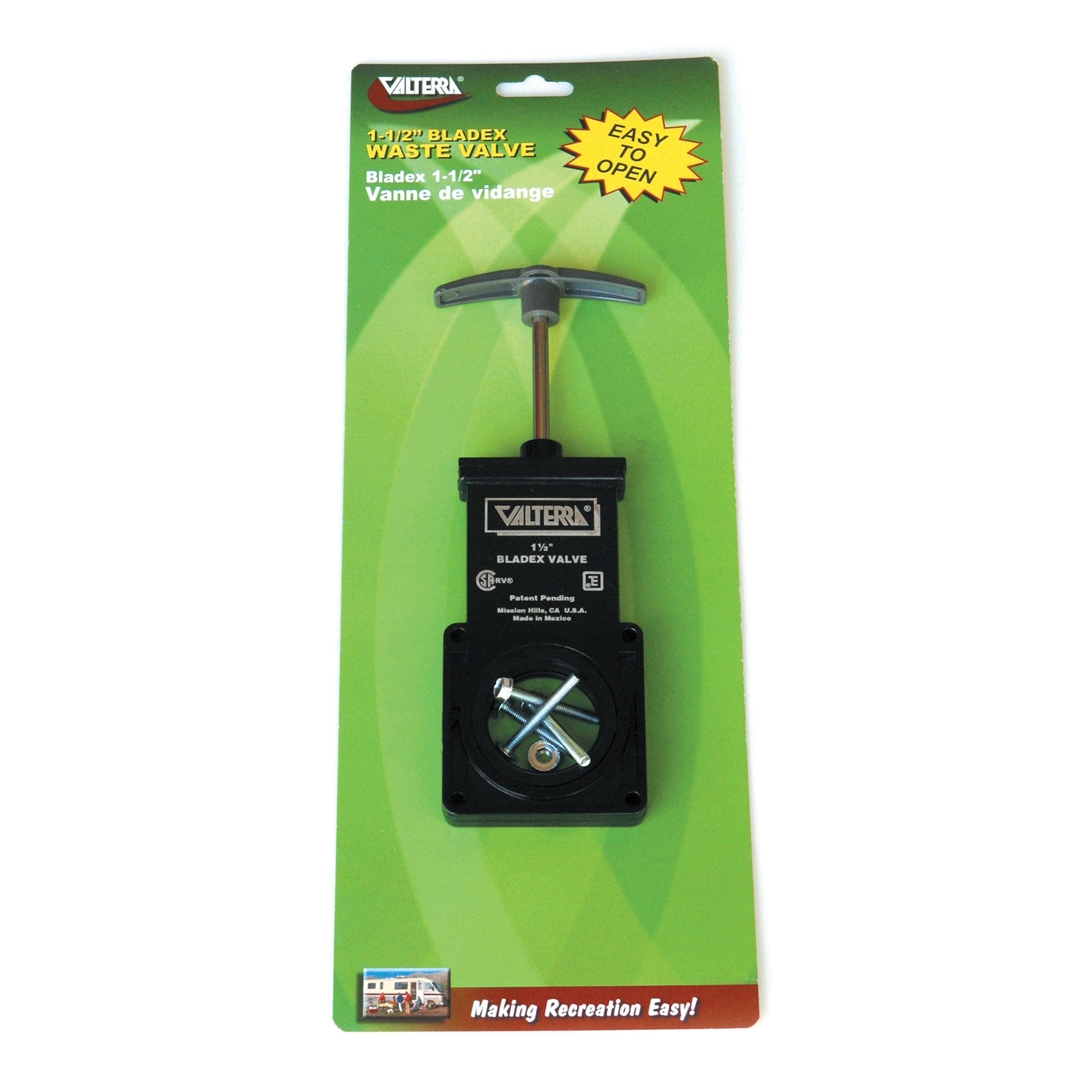 Valterra T1001VP Bladex Waste Valve with Plastic Handle - 1-1/2"