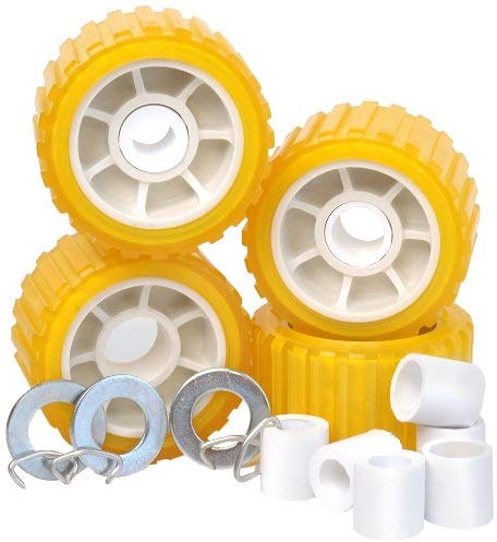 Tie Down Engineering 86144 5" PVC Ribbed Wobble Roller Kit 4-Pk