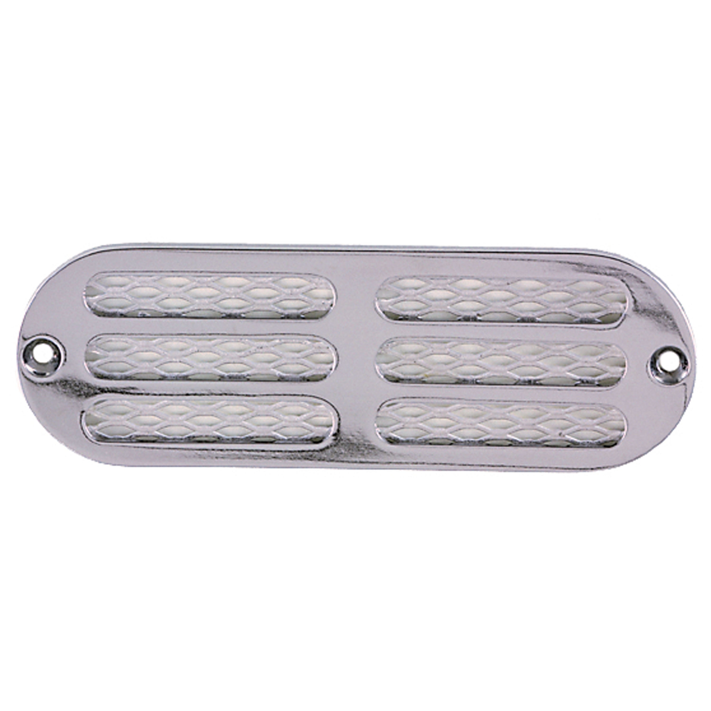 Perko 1271DP0CHR Chrome-Plated Transom/Locker Ventilator with Aluminum Grill Screen - 6" x 2"