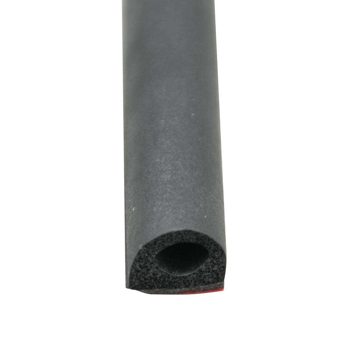AP Products 018-318 Non-Ribbed D-Seal with PSA (White Tape) - Black, 3/4" x 1/2" x 50'