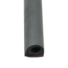 AP Products 018-318 Non-Ribbed D-Seal with PSA (White Tape) - Black, 3/4" x 1/2" x 50'