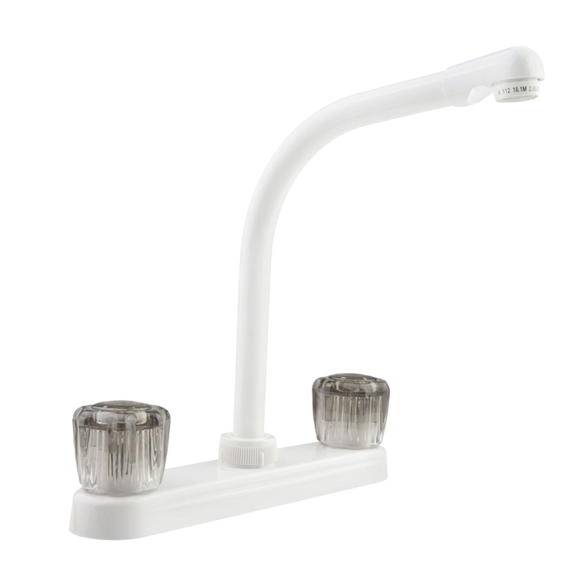 Dura Faucet 4" Kitchen/Bar/Galley Faucet - White, Smoke Knobs