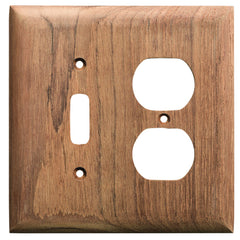 Whitecap 60178 Teak Combination Toggle Switch/Duplex Receptacle Cover
