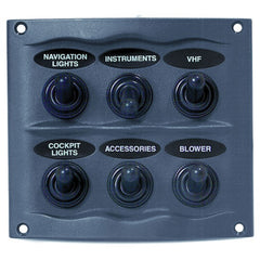 Marinco 900-6WP BEP Marine 6-Way Spray Proof Switch Panel