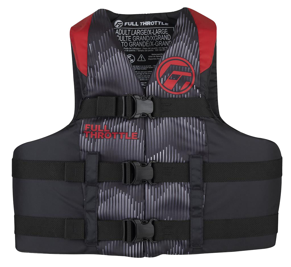 Full Throttle 112200-100-110-22 Adult Nylon Life Jacket - 4X-Large/7X-Large, Red