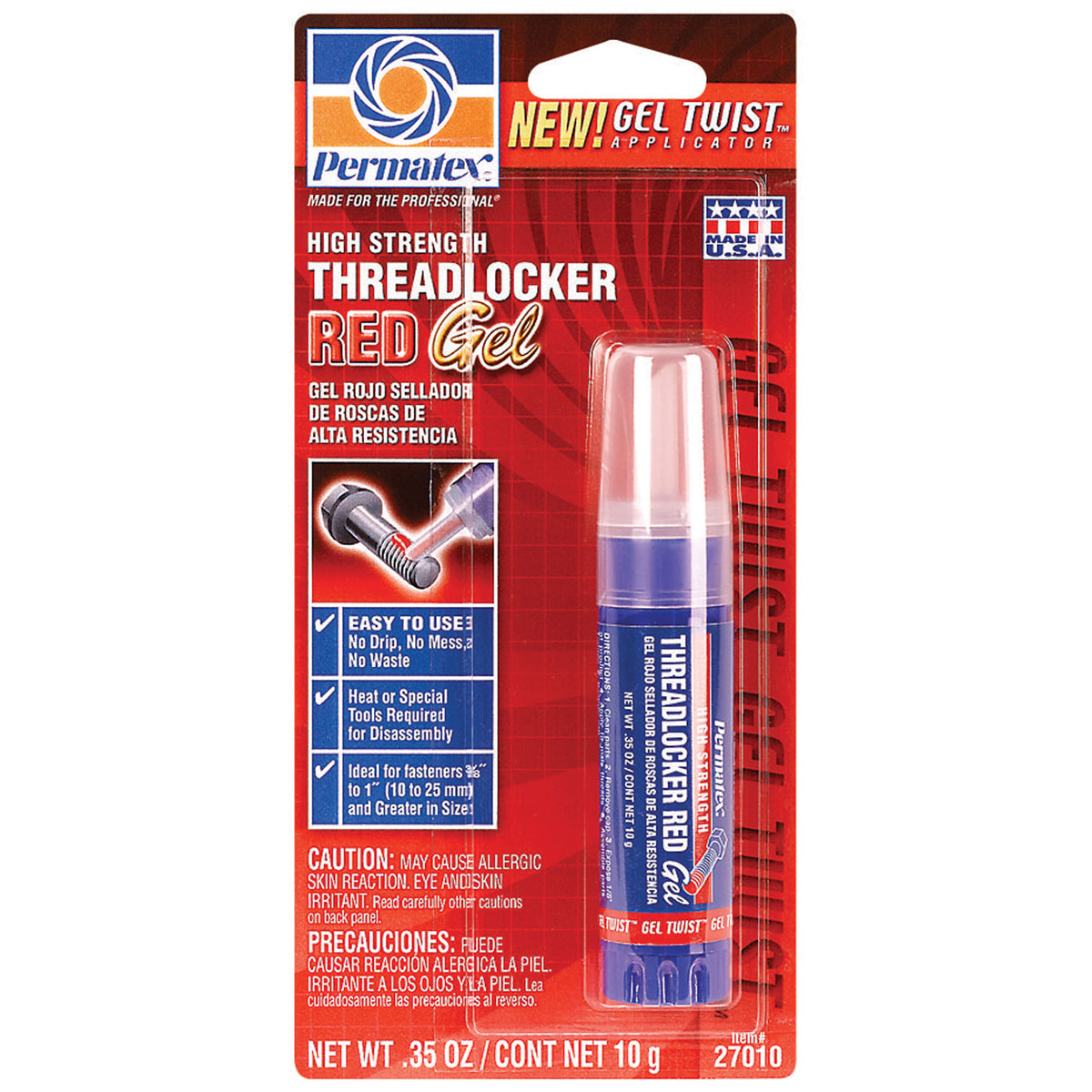Spray Nine 27010 Permatex Threadlocker Red Gel