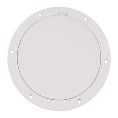 Beckson DP61-W Pry-Out Deck Plate - 6" with Smooth Center, White