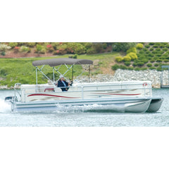 Carver 510AL10 Sunbrella Pontoon Bimini Top with Running Light Cut-Out - Cadet Gray, Fits Frame 50510