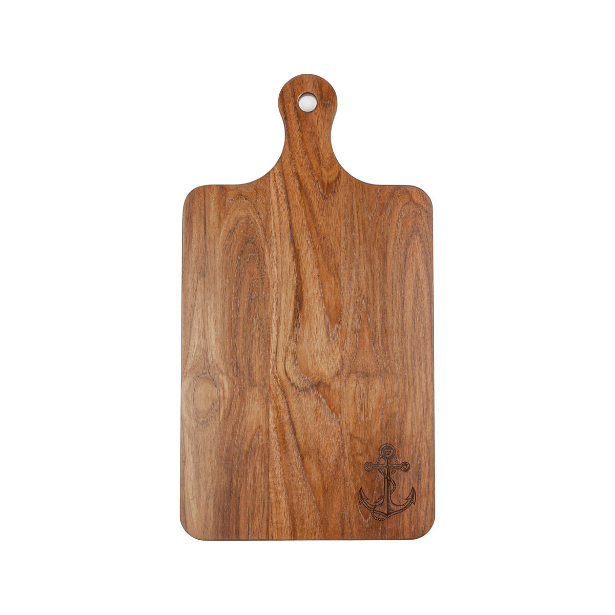Whitecap 60764ANCC Chef's Collection Teak Large Charcuterie Board with Anchor