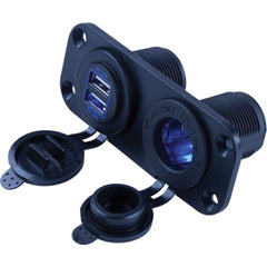 Sea-Dog 426505-1 Double USB and Power Socket Panel