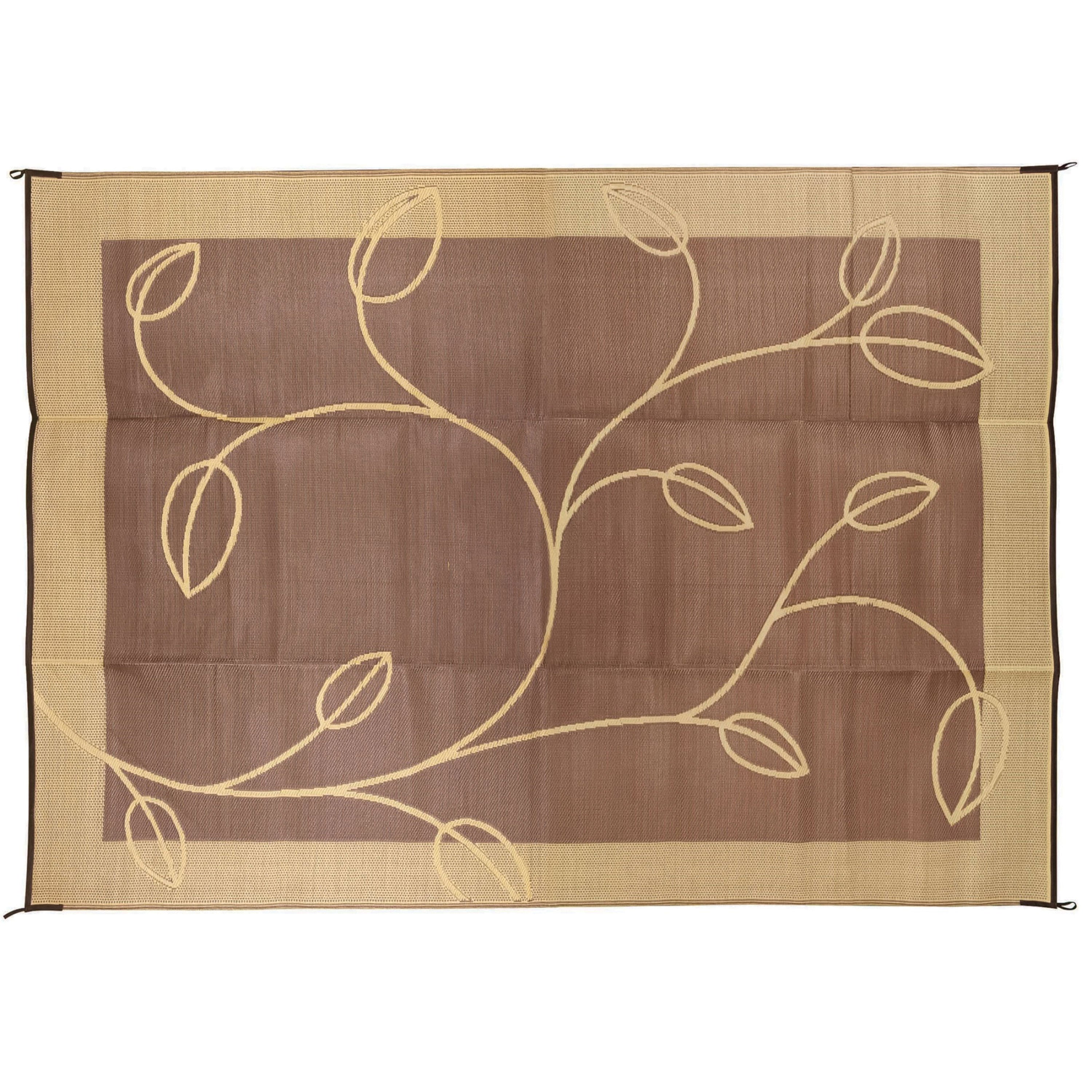 Camco 42855 9'X12' Leisure Mat Leaf Brown
