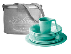 Marine Business 38145 Harmony Acqua Tableware Set and Basket - 17-Piece